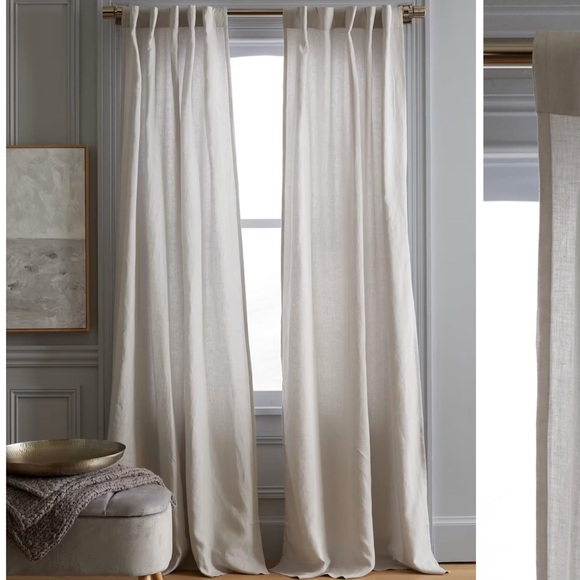 NWT QUINCE Set of 2 48x84 European Linen Curtains Cloud 8217 - Picture 1 of 11